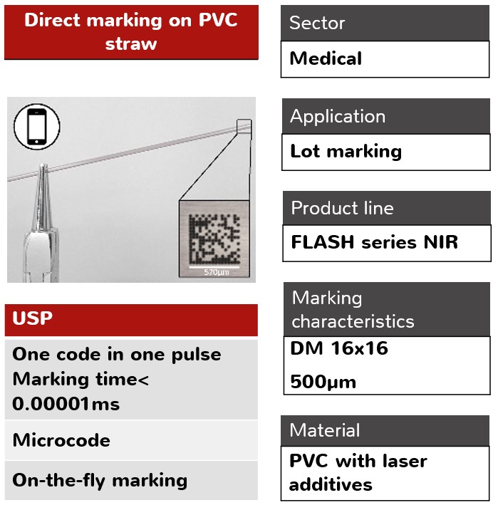 Medical_lot marking_direct_marking_PVC_straw